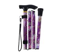 SPDYCESS Folding Walking Sticks, Flower Patterned Aluminum Adjustable Walking Cane Lightweight Portable Travel Trekking Poles Ergonomic Non-Slip Handle Alpenstock for Women Men Hiker Seniors