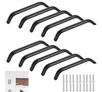 SPEACOUR 10 Pcs Cabinet Handles 128mm Hole Centre Furniture Drawer Pulls Units Bow Shaped Cupboard Door Handles Black Kitchen Handle Cabinet Pulls with Screws for Kitchen Drawer Bedroom Furniture