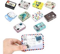 SPEACOUR 10 Pcs Tin Box Small Metal Tins with Lids, Rectangular Tin Containers Multifunctional Metal Storage Box for Small Items and Other Craft Projects (9cm*6.5cm*2.3cm)