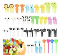 SPEACOUR 40 Set of Mini Lovely Animal Food Fruit Picks Forks Cute Cartoon Toothpick Sticks Decor for Party Bento Lunch Box Sandwich Appetizer Pastry Decorative Cupcake