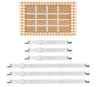 SPEACOUR 6 Pack Tablecloth Clips, Bed Sheet Clips Adjustable Bed Sheet Straps Upgraded Elastic Sheet Fasteners Table Cloth Clips Suspenders Clips for Bedding Fitted Keep Your Sheets in Place