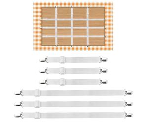 SPEACOUR 6 Pack Tablecloth Clips, Bed Sheet Clips Adjustable Bed Sheet Straps Upgraded Elastic Sheet Fasteners Table Cloth Clips Suspenders Clips for Bedding Fitted Keep Your Sheets in Place