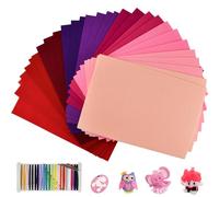 SPEACOUR Felt Plates - 40 Pcs Color Felt Sheets & Textile Fabric Squares with Sewing Accessories for DIY Crafting & Patchwork (20cm*30cm)