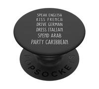 Speak English Kiss French Dress Italian Drive German Women PopSockets Adhesive PopGrip