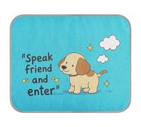 Speak Friend and Enter Cartoon Cute Brown Dog Summer Cooling Dog Bed Self Cooling Blanket for Dogs for Chicken Indoor Cordless cama Fria para perro M