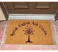 Speak Friend and Enter Door Mat,Personalized Gift,Funny Door Mat for Front Door,Painted Doormat for Housewarming Gift 30X18 Inch