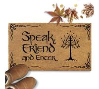 Speak Friend and Enter Doormat, 30x17 Inch, The Lord of the Rings Welcome Mat, Funny Lotr Decor