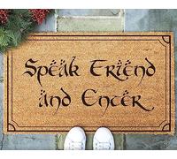 Speak Friend and Enter Doormat - Housewarming Gift, Movie Doormat, Chic 30x18 Inch
