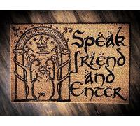 Speak Friend and Enter Doormat Welcome Front Door Mats for Entryway Mat Non Slip Resist Dirt Enter Rugs for Entrance Anti-Slip Backing 24X16 Inch
