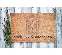 Speak Friend and Enter Welcome Doormat - Middle Earth Home Decor, New Home Gift, Realtor Gift - 30X18 Inch