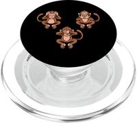 Speak, hear & see no evil Three monkeys wise monkey PopSockets PopGrip for MagSafe