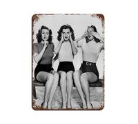 Speak No Evil Hear No Evil See No Evil Retro Poster Metal Tin Sign Chic Art Retro Iron Painting Bar People Cave Cafe Family Garage Poster Wall Decoration 12x16inch(30x40cm)