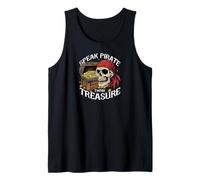 Speak Pirate Think Treasure Skull Design Tank Top