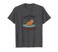Speak Softly and Carry a Capybara - Cute Animal Design T-Shirt, Men, Dark Heather Grey, M