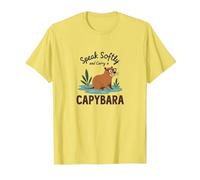 Speak Softly and Carry a Capybara - Cute Animal Design T-Shirt, Men, Lemon, L