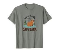 Speak Softly and Carry a Capybara - Cute Animal Design T-Shirt, Men, Olive Heather, 3XL