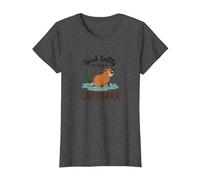 Speak Softly and Carry a Capybara - Cute Animal Design T-Shirt, Women, Dark Heather Grey, XL