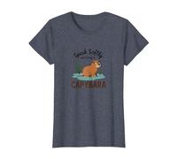 Speak Softly and Carry a Capybara - Cute Animal Design T-Shirt, Women, Heather Blue, M