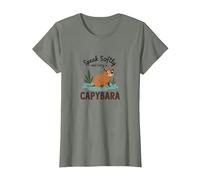 Speak Softly and Carry a Capybara - Cute Animal Design T-Shirt, Women, Olive Heather, 3XL