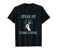 Speak Up Stand Strong Feminist Girl Power Graphic T-Shirt