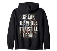 Speak Up - While It's Still Legal: Free Speech USA Vintage Zip Hoodie