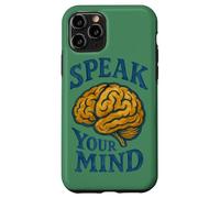 Speak Your Mind Brain Illustration Retro Science-Inspired Case for iPhone 11 Pro