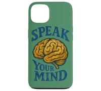 Speak Your Mind Brain Illustration Retro Science-Inspired Case for iPhone 13
