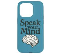 Speak Your Mind Brain Illustration Retro Science-Inspired Case for iPhone 15 Pro