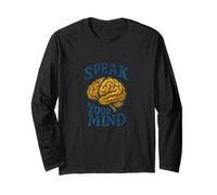 Speak Your Mind Brain Illustration Retro Science-Inspired Long Sleeve T-Shirt