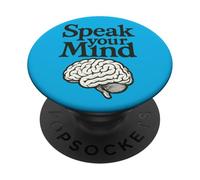 Speak Your Mind Brain Illustration Retro Science-Inspired PopSockets Adhesive PopGrip