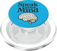 Speak Your Mind Brain Illustration Retro Science-Inspired PopSockets PopGrip for MagSafe