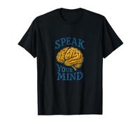 Speak Your Mind Brain Illustration Retro Science-Inspired T-Shirt