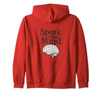 Speak Your Mind Brain Illustration Retro Science-Inspired Zip Hoodie