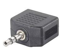Speaka Professional SP-7870244 Jack Audio Y-Adaptor [1x Jack Plug 3.5 mm - 2X Jack Socket 3.5 mm] Black