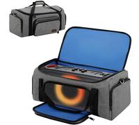 Speaker Bag Compatible with JBL PartyBox On The Go & On-The-Go Essential | Portable Speaker Carry Tote with Pockets for 2 Mics, Cables & Chargers, Top & Front Openings for Playback, Bag Only, Grey