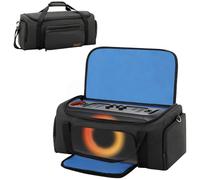 Speaker Bag Compatible with JBL PartyBox On The Go & On-The-Go Essential | Portable Speaker Carry Tote with Pockets for 2 Mics, Cables & Chargers, Top & Front Openings for Playback, Bag Only, Black