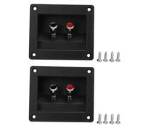 Speaker Box Terminals, 2PCS Speaker Box Terminal Subwoofer Terminal Cup Spring Loaded Jacks Double Binding Post Plates for Car RV Boat