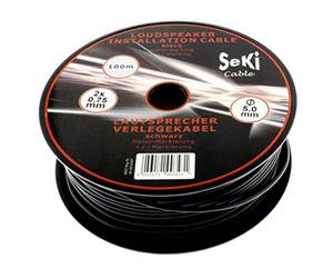Speaker Cable Round 2x0.75mm² Black 100m Spool CCA PA Installation Cable Audio Cable