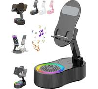 Speaker & Charging Stand,Wireless Induction Audio Bluetooth Speaker,Phone Speakers Stand for Home and Outdoors (Black)