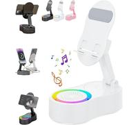 Speaker & Charging Stand,Wireless Induction Audio Bluetooth Speaker,Phone Speakers Stand for Home and Outdoors (White)