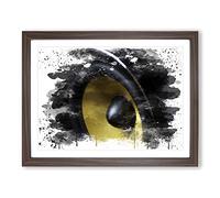 Speaker Hi Fi V3 Modern Framed Wall Art Print, Ready to Hang Picture for Living Room Bedroom Home Office Décor, Walnut A3 (46 x 34 cm)