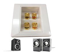 Speaker Junction Box - Speaker Wall Outlet | Home Audio Accessories Wall Outlet Banana Binding Posts, Home Theater Wall Plate, Audio Wall Plates for Speaker Wire