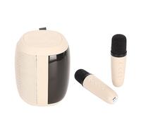 Speaker Microphone Set, 5 Karaoke Sound Effects RGB Light 1800 MAh Battery 5.0 360 Degree Surround Sound Mini Indoor Karaoke Machine for Home (White)