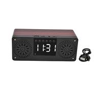 Speaker Red Double Speaker Digital Display Clock 360° Three Dimensional Surround Wooden Speaker Subwoofer