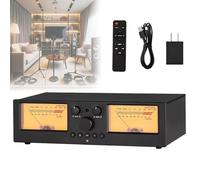 Speaker Selector Box Amplifier Switch, 350W Audio Switcher, 4 Levels Brightness, with VU Meter and Remote Control, for Home Stereo System Studio Sound Comparison