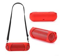 Speaker Silicone Case, Silicone Protective Pouch With Shoulder Strap, Portable Speaker Organizer For Beats Pill Wireless Speaker(Red)