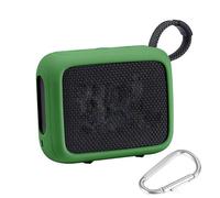Speaker Silicone Case with Carabiner for JBL GO 4 Portable Bluetooth Speaker Protective Case Shockproof Travel Carrying Case (Green)