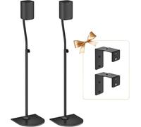 Speaker Stand Pair WR Wall Mounts, Rear Speaker Stands Height Adjust 33" to 42" for Samsung, Vizio, Nakamichi, LG, Roku and More, Surround Sound Speaker Stands WR Keyhole & 1/4"-20, M5, M6 Thread Hole