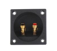 Speaker Terminal Cup Round Spring Connector Gold Metal Plate For Custom Subwoofer Box Home Hotel Hall Audio System Installation(Gold)
