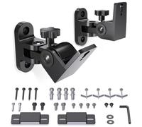 Speaker Wall Mount 2 Pack, Heavy Duty Metal Toggle Bolt Drywall Anchors | 180° Swivel & 120° Tilt , 1/4-20/M5/M6 Threads & Keyhole Mounting, Works with Bose Samsung LG KEF Klipsch & More
